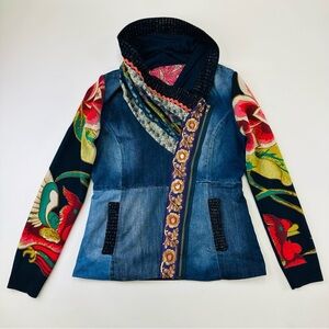 Desigual Marsella denim knit jacket Womens Size Medium